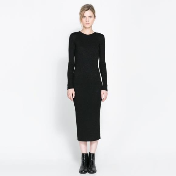 black midi sweater dress